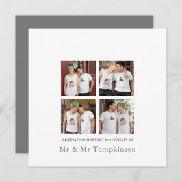 4 Foto LGBT Gay Liebe Ehemann erste Jahrestag Karte