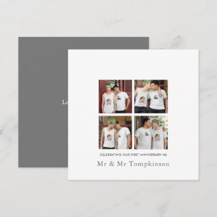 4 Foto LGBT Gay Liebe Ehemann erste Jahrestag Karte