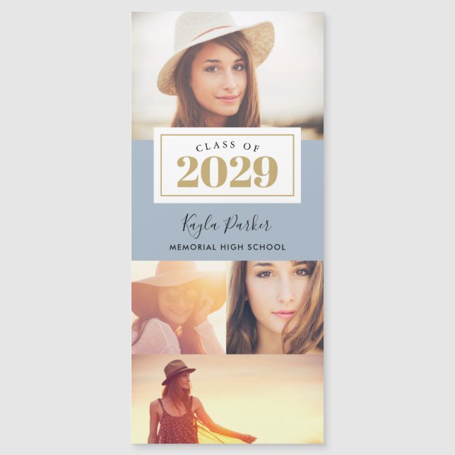 4-Foto-Magnetkarten für den Abschluss Magnetkarte (Vorderseite)