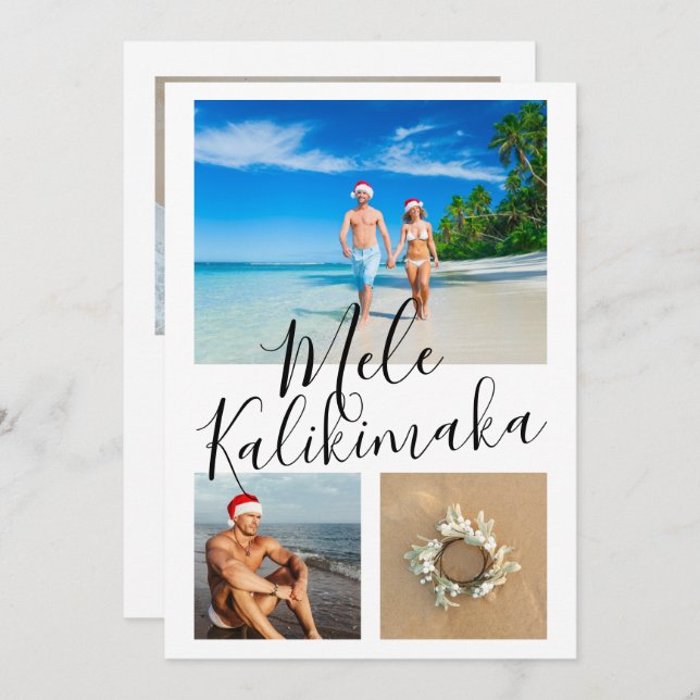 4 Foto Mele Kalikimaka Personalisierte Weihnachten (Vorne/Hinten)