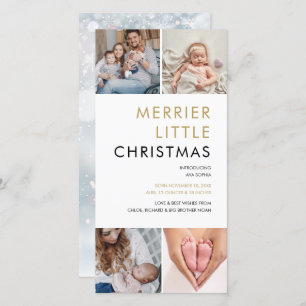 4 Foto Merrier Little Christmas Birth Feiertagskarte
