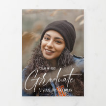 4-Foto-Minimal-Trifold-Abschluss-Karte