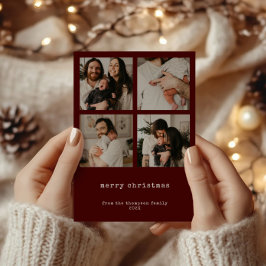 4 Foto Minimalistisch Frohe Weihnachtskarte Feiertagskarte