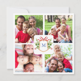 4 FOTO MIT MONOGRAMM WAPPEN FEIERTAGSKARTE