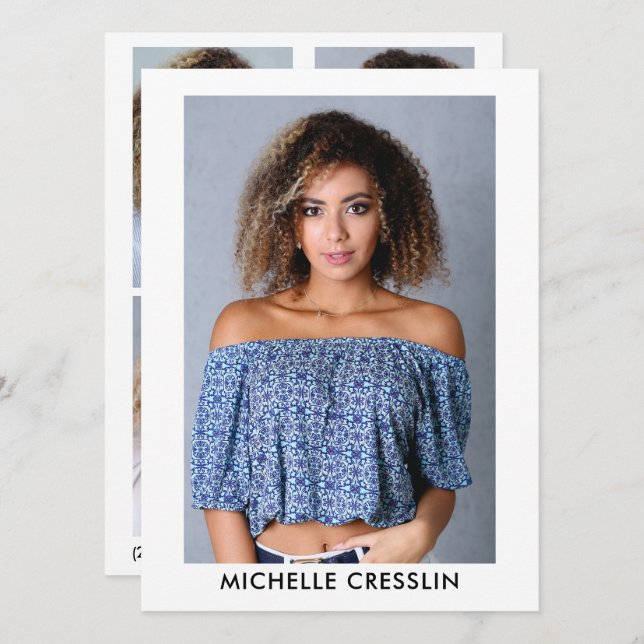 4 Foto Model Actor Comp Zed Card 5.12x18.5 Einladung (Vorne/Hinten)