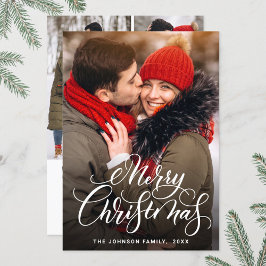 4 FOTO Moderne frohe Weihnachtsgrüße Feiertagskarte