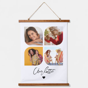 4 Foto Modernes Trendy Einfache Personalisierte Be Wandteppich Mit Holzrahmen