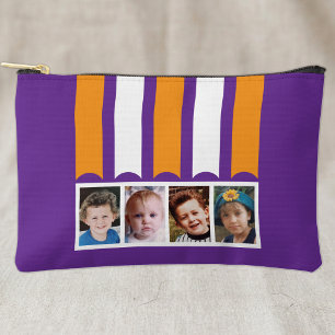 4 Foto Name hinzufügen weiß lila orange Zubehörtasche
