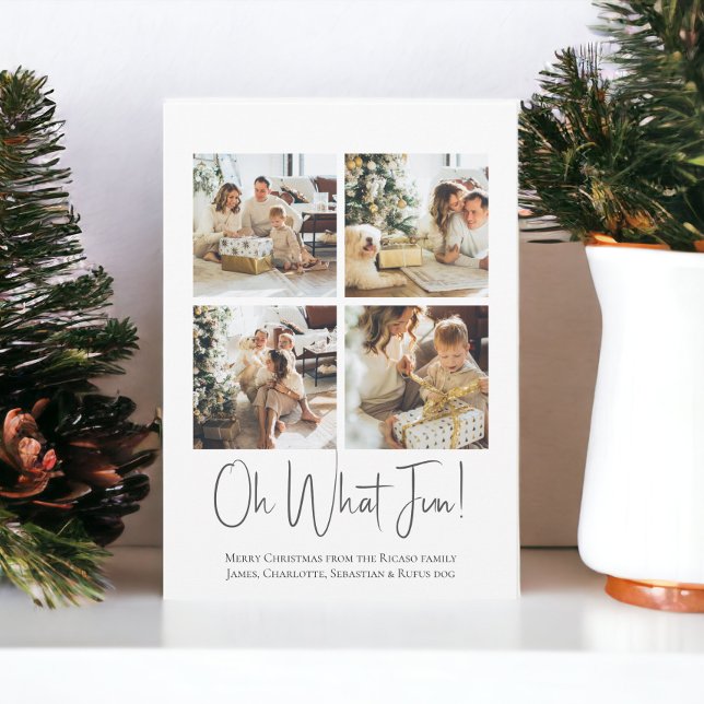 4 Foto oh Was Spaß Weihnachten Vorlage (4 Photo oh What Fun Christmas template cards from Ricaso)