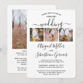 4 Foto Online Virtual Wedding Zeremonie Elegante Einladung