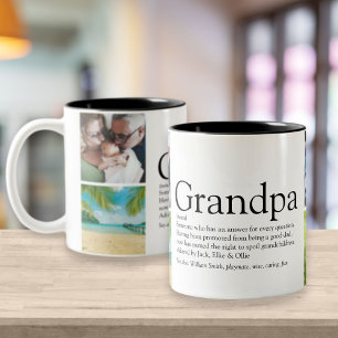4 Foto Opa, Großvater, Papa Definition Zweifarbige Tasse