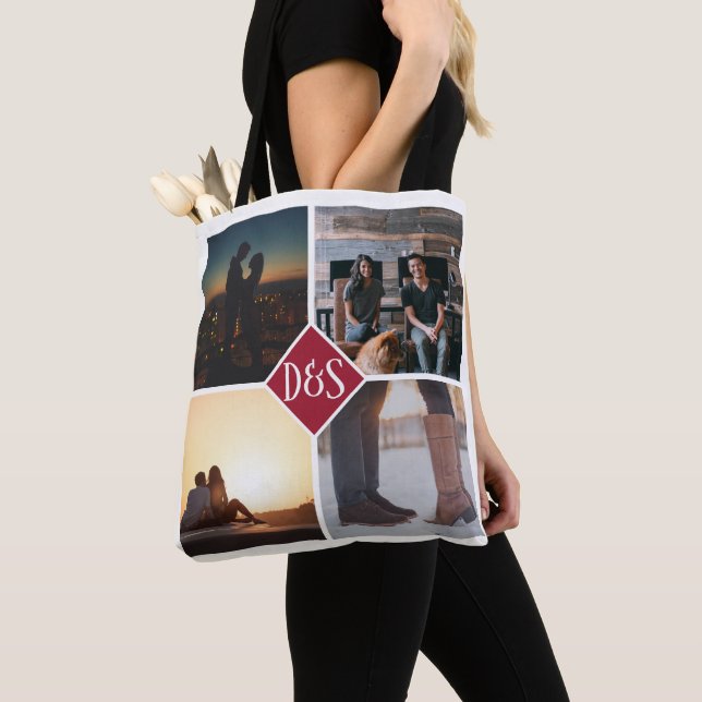 4 Foto Personalisiert Collage Mit Monogramm (Von Nahem)