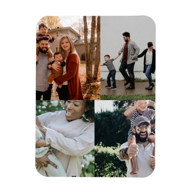 4 Foto Personalisierte benutzerdefinierte Collage Magnet (Vertikal)