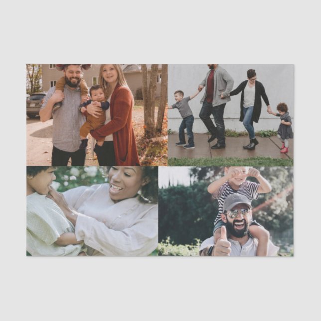 4 Foto Personalisierte benutzerdefinierte Collage Seidenpapier (Vorderseite)