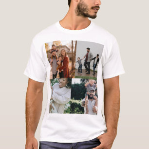 4 Foto Personalisierte benutzerdefinierte Collage T-Shirt