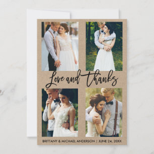 4 Foto Pinselschrift Liebe Dank Wedding Kraft Dankeskarte
