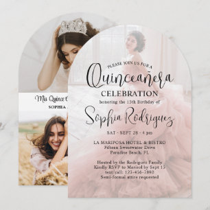 4 Foto Quinceañera Modernes Overlay 15. Geburtstag Einladung