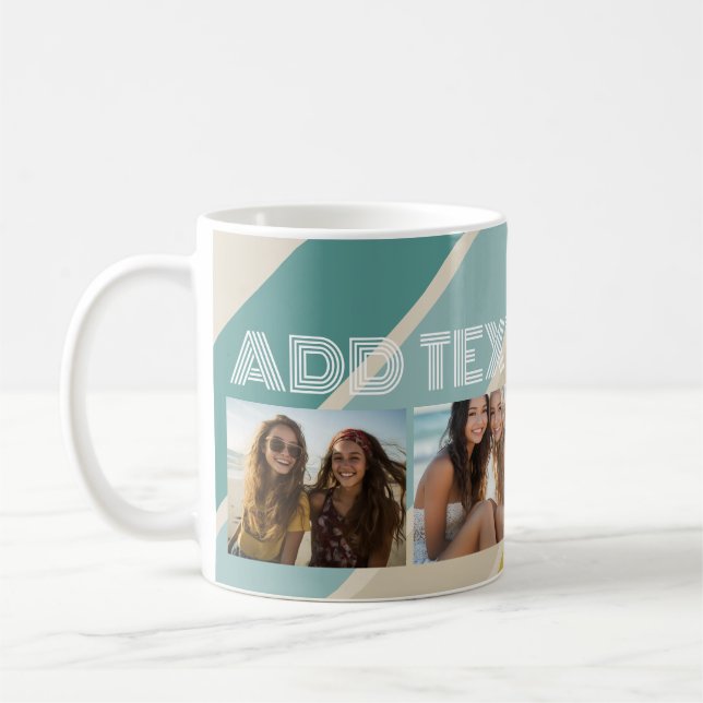 4 Foto Retro-Streifenmuster funky Name Kaffeetasse (Links)