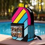 4 Foto Retro Stripe Muster cmysql with name Bedruckter Rucksack<br><div class="desc">Ein Retro-Streifen mit kunstvoll inspiriert Farben und einem minimalen Muster. Fügen Sie diesem lustigen Speicherhüter Ihre Lieblings-Fotos hinzu. Die breiten Streifen,  die diagonal verlaufen,  sind eine funky-myk-Kombination mit hellen Farben. Ein künstlerischer Weg,  um Ihre besten Foto-Sharing-Bilder anzuzeigen.</div>