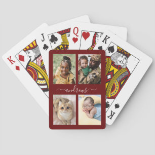 4 Foto Schwarzweiß-Personalisierte Spielkarte