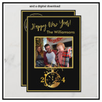 4-Foto-Uhr-Karte zum Jahresvergnügen wechseln