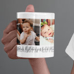 4-Foto von Love You Grandpa Grandchildren’s Names Kaffeetasse<br><div class="desc">Create your own modern grandfather's mug with 4 Fotos,  the words "Love you Grandpa" und the grandchild or grandchildren's name/s. If you need any help customizing this,  please message me using the button below and I'll be happy to help.</div>