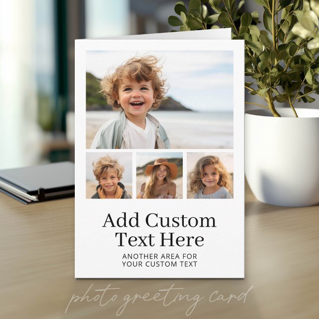 4-Foto-Vorlage mit 2 Textzeilen Moderne Karte (Photo Greeting Card)