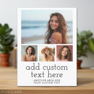 4-Foto-Vorlage mit 2 Textzeilen Postkarte