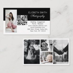 4 Foto Wedding Collage Fotograf QR Code Visitenkarte