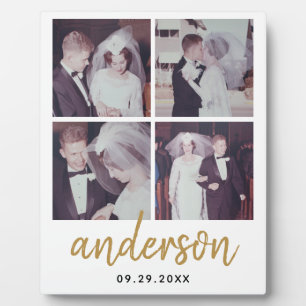 4 Foto Wedding Collage Handgeschriebener Name Fotoplatte