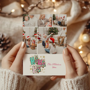 4 Foto Whimsical Ho Ho Ho Weihnachten Familie