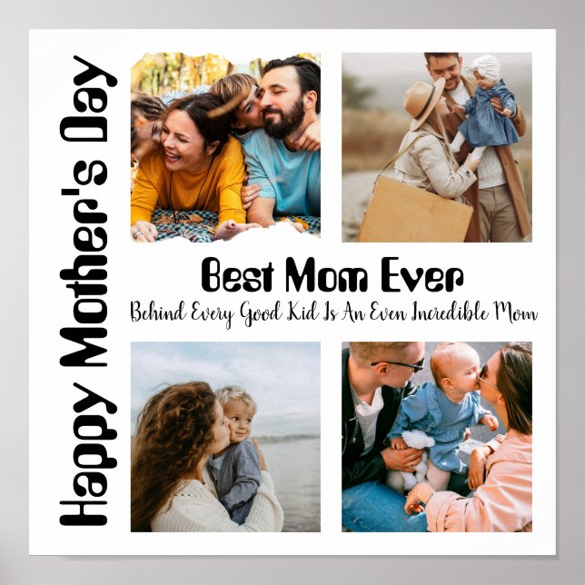 4 FotoCollage Beste Mama je Poster (Vorne)