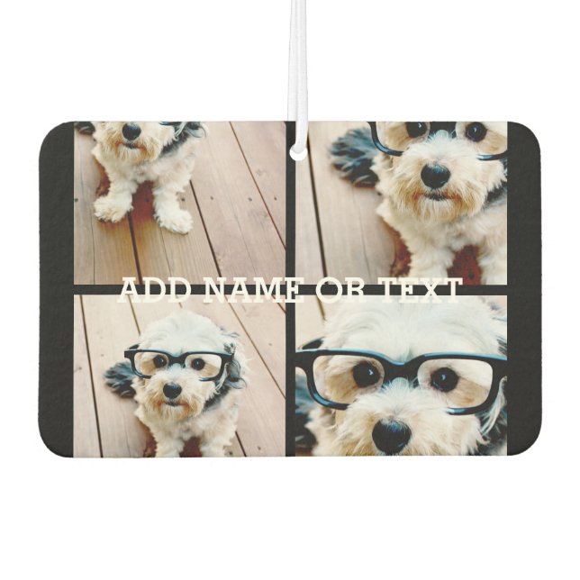 4 FotoCollage - BILDEN SIE IHRE HINTERGRUNDFARBE. Autolufterfrischer (Vorderseite)