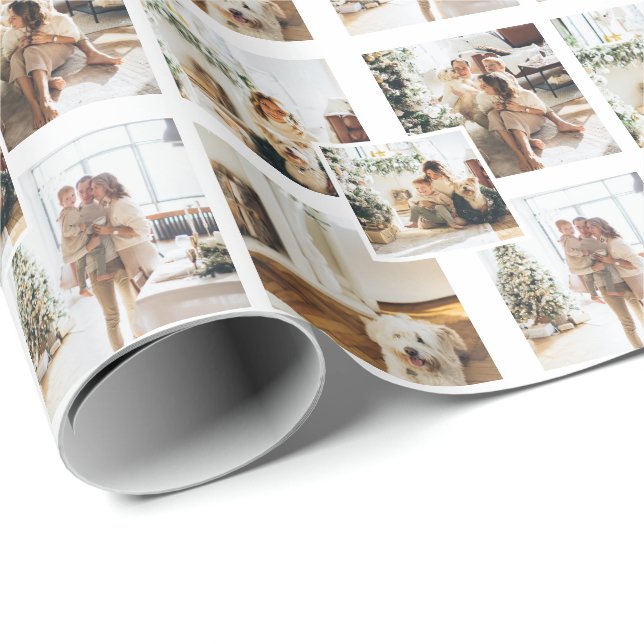 4 FotoCollage Custom Personalisiert Geschenkpapier (Rolleneckpunkt)
