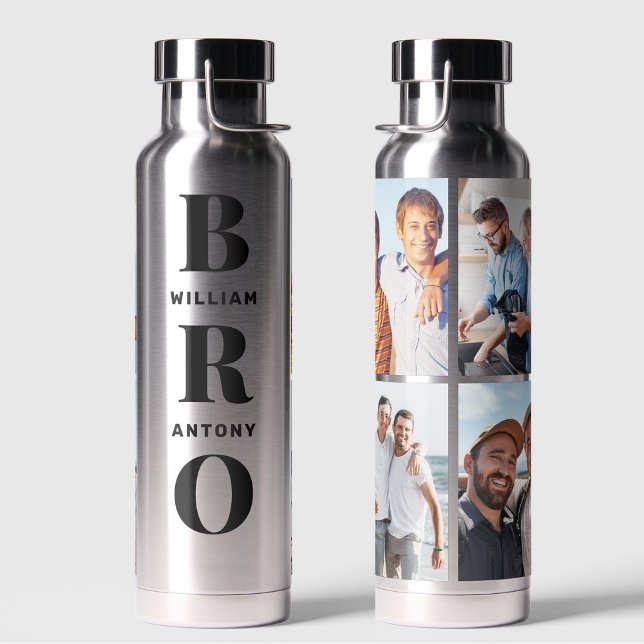 4 FotoCollage Einzigartige Geschenke für Brüder Trinkflasche (Von Creator hochgeladen)