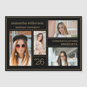 4 Fotocollage-Glückwunsch Graduate Magnetkarte