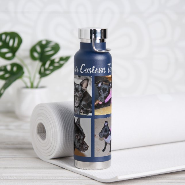4 FotoCollage | Hunde Marine Trinkflasche (Yoga)