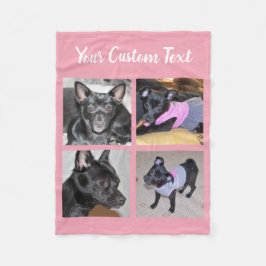 4 FotoCollage| Rosa Fleece Dog Blanket