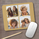 4 FotoCollage - Sie können den Hintergrund Gold än Mousepad<br><div class="desc">Verwenden Sie Ihre quadratischen Instagram Fotos für die besten Ergebnisse! UM DEN HINTERGRUND ZU ÄNDERN - klicken Sie auf den Bereich "Anpassen" oder "Erweitert" und wählen eine Farbe im Farbwähler aus. Fügen Sie Ihre Lieblingsfotos und Schnappschüsse zu diesem Film-Streifen hinzu, um einen lustigen Speicherbewahrer zu erhalten. Ein künstlerischer Weg, um...</div>