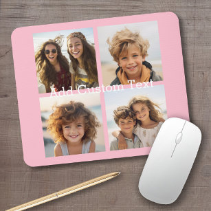 4 FotoCollage - Sie können den Hintergrund rosa än Mousepad
