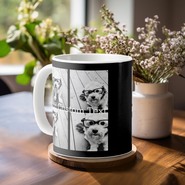 4 FotoCollage - Sie können die Hintergrundfarbe än Tasse (Mug template with 4 photos )