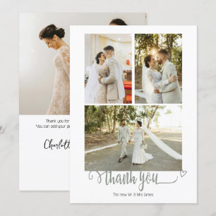 4 Fotografien für Personalisierte Hochzeiten Dankeskarte