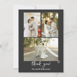 4 Fotografien für Personalisierte Hochzeiten Dankeskarte