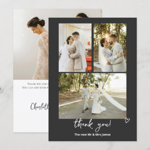 4 Fotografien für Personalisierte Hochzeiten Dankeskarte