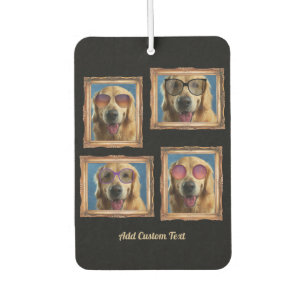 4 Fotoklebstoff Vintage Rahmen Hunde Haustiere Fam Autolufterfrischer