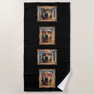 4 Fotoklebstoff Vintage Rahmen Hunde Haustiere Fam Strandtuch