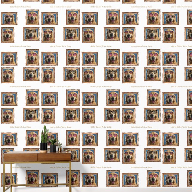 4 Fotoklebstoff Vintage Rahmen Hunde Haustiere Fam Tapete (Hausflur)