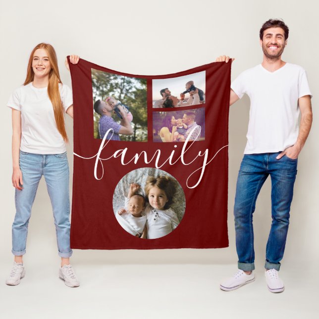 4 Fotokollagenfamilie Personalisiert Fleecedecke (Beispiel)