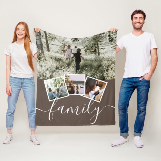 4 Fotokollagenfamilie Personalisiert Fleecedecke (Beispiel)