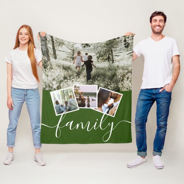 4 Fotokollagenfamilie Personalisiert Fleecedecke (Beispiel)